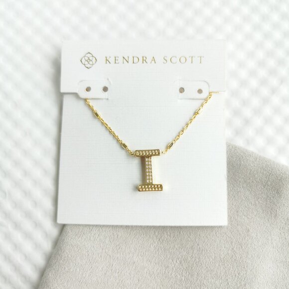 Kendra Scott Gold Letter I Pendant Necklace NEW - Picture 1 of 4